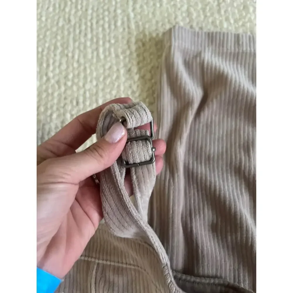Girls Abercrombie & Fitch Wide Leg Jumpsuit Overalls Large 9/10 Corduroy Tan